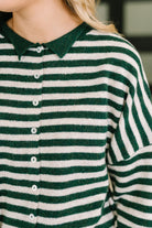 Won't Be Long Collared Sweater Button Down in in Hunter Green-Womens-Stay Foxy Boutique, Florissant, Missouri