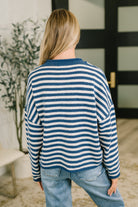 Won't Be Long Collared Sweater Button Down in Navy-Womens-Stay Foxy Boutique, Florissant, Missouri