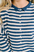 Won't Be Long Collared Sweater Button Down in Navy-Womens-Stay Foxy Boutique, Florissant, Missouri