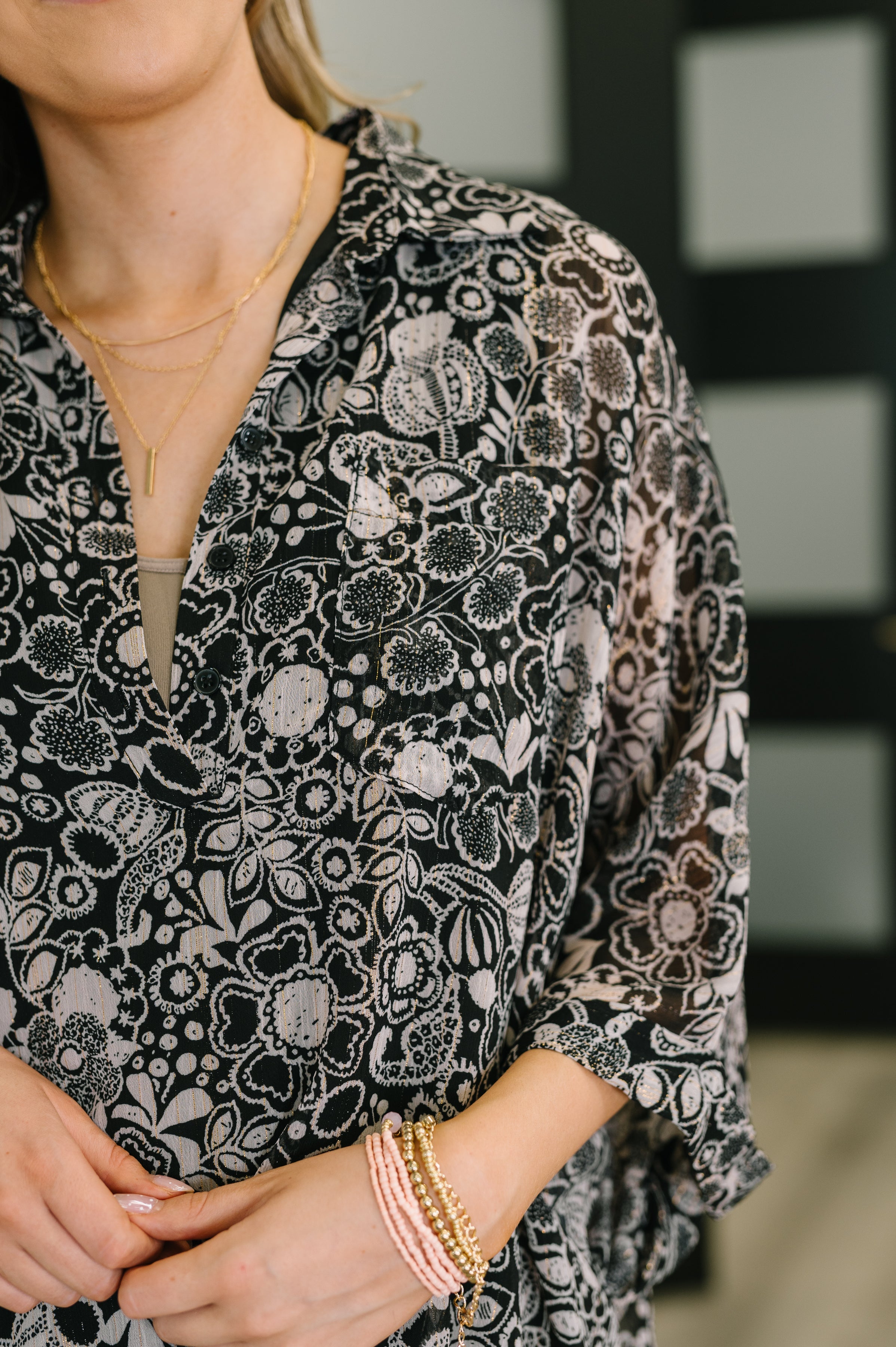 Work All Day Floral Top-Tops-Stay Foxy Boutique, Florissant, Missouri