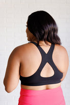 Working Out My Ego Cross Back Sports Bra in Black-Athleisure-Stay Foxy Boutique, Florissant, Missouri