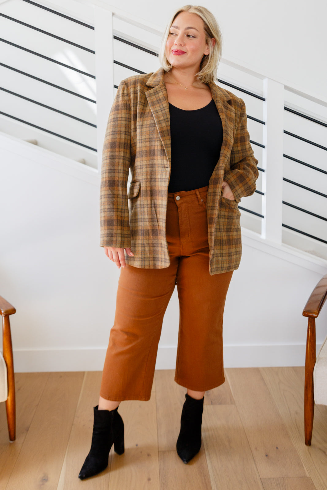 World Class Plaid Blazer-Layers-Stay Foxy Boutique, Florissant, Missouri