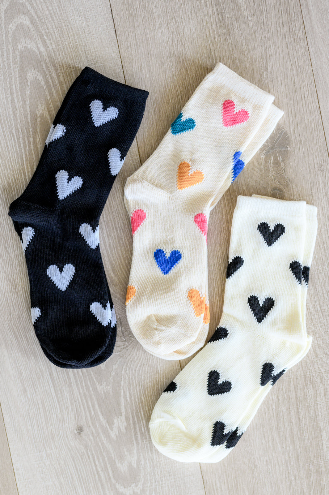 Woven Hearts Everyday Socks 3 Pack-Accessories-Stay Foxy Boutique, Florissant, Missouri