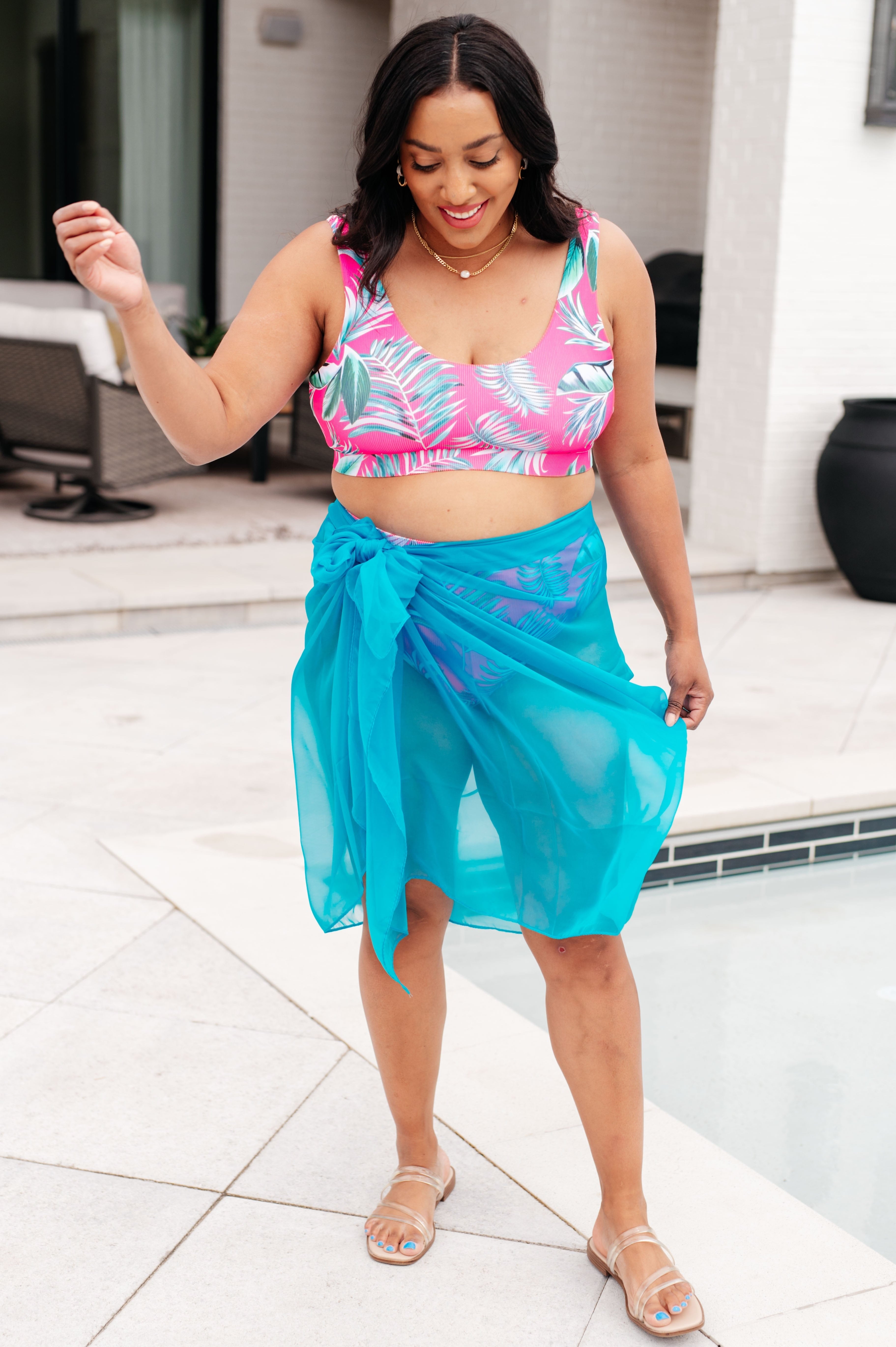 Wrapped In Summer Versatile Swim Cover in Teal-Swimwear-Stay Foxy Boutique, Florissant, Missouri