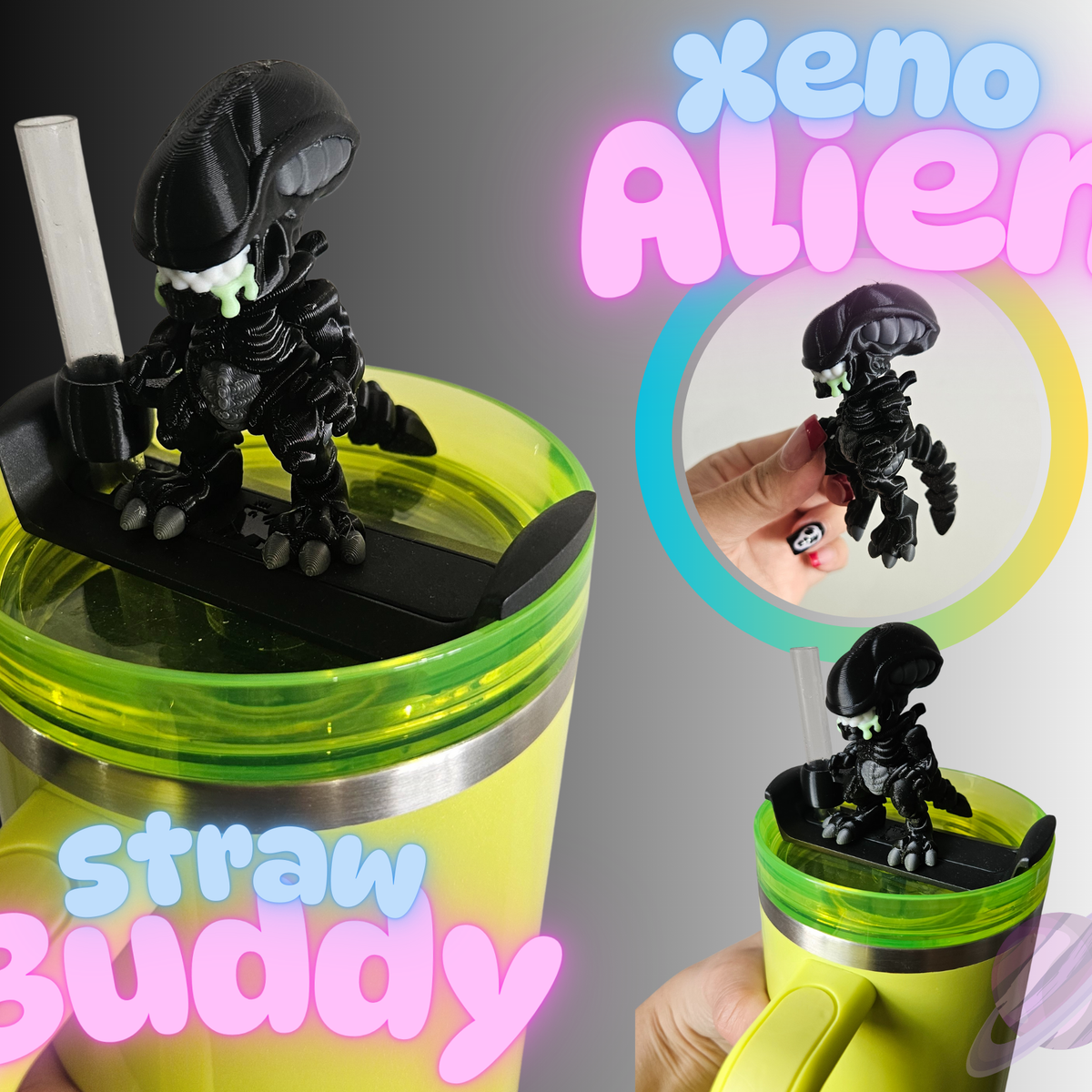XENO ALIEN-3D PRINTED STRAW BUDDY – Stay Foxy Boutique