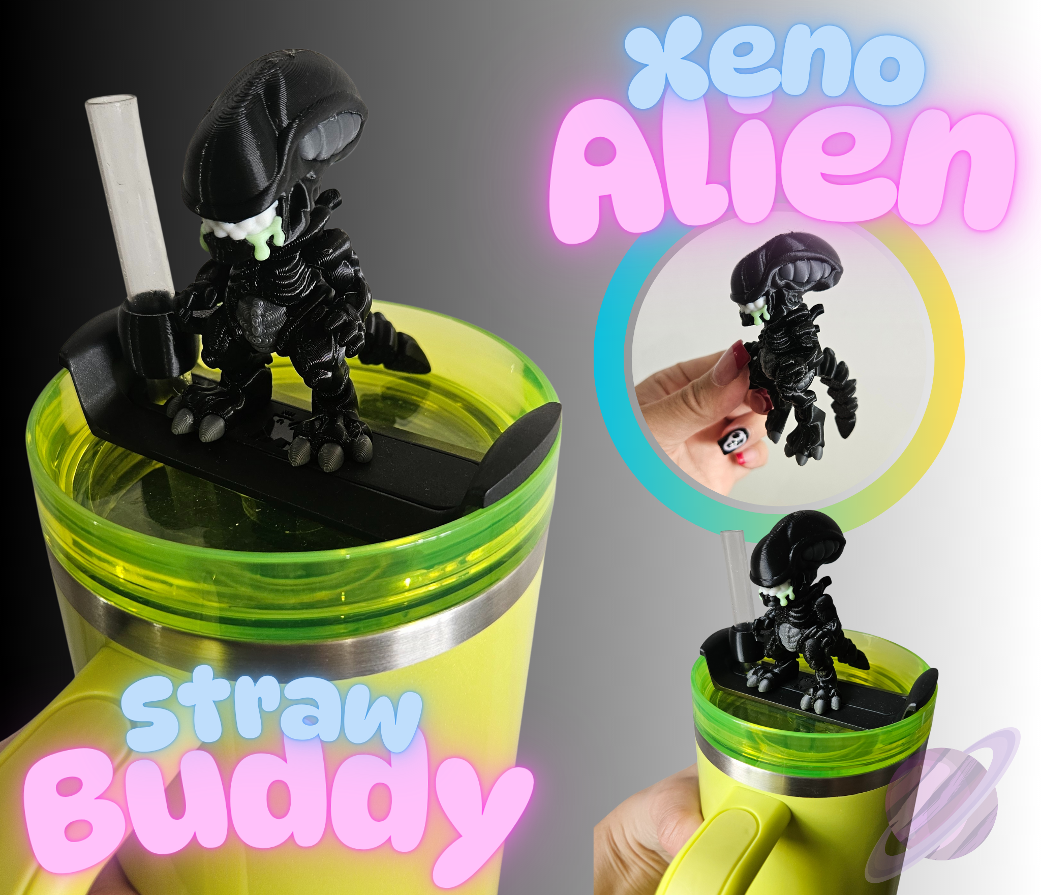 XENO ALIEN-3D PRINTED STRAW BUDDY-Stay Foxy Boutique, Florissant, Missouri