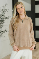 You Should Know Half Zip Pullover in Deep Camel-Womens-Stay Foxy Boutique, Florissant, Missouri