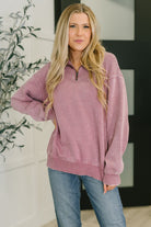 You Should Know Half Zip Pullover in Light Rose-Womens-Stay Foxy Boutique, Florissant, Missouri