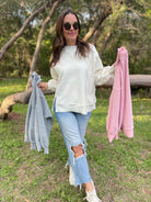 PREORDER: Thinking It Over Waffle Knit Pullover in Three Colors-Womens-Stay Foxy Boutique, Florissant, Missouri