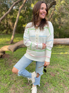 PREORDER: Just Too Good Rainbow Striped Sweater in Two Colors-Womens-Stay Foxy Boutique, Florissant, Missouri