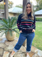 Come On Get Happy Striped Sweater in Two Colors-Womens-Stay Foxy Boutique, Florissant, Missouri