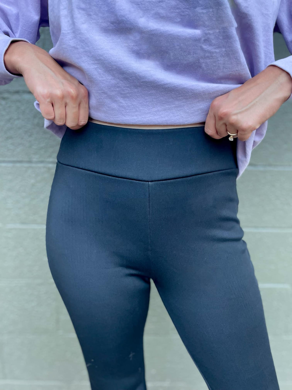 Cuddle: Up Fleece Lined Flares in Black-Womens-Stay Foxy Boutique, Florissant, Missouri