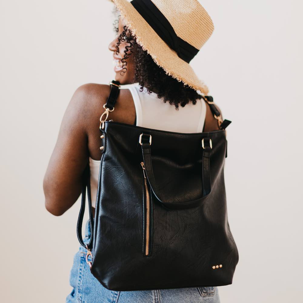 PREORDER: Upper East Side Vegan Leather Backpack & Crossbody Tote Bag in Three Colors-Womens-Stay Foxy Boutique, Florissant, Missouri