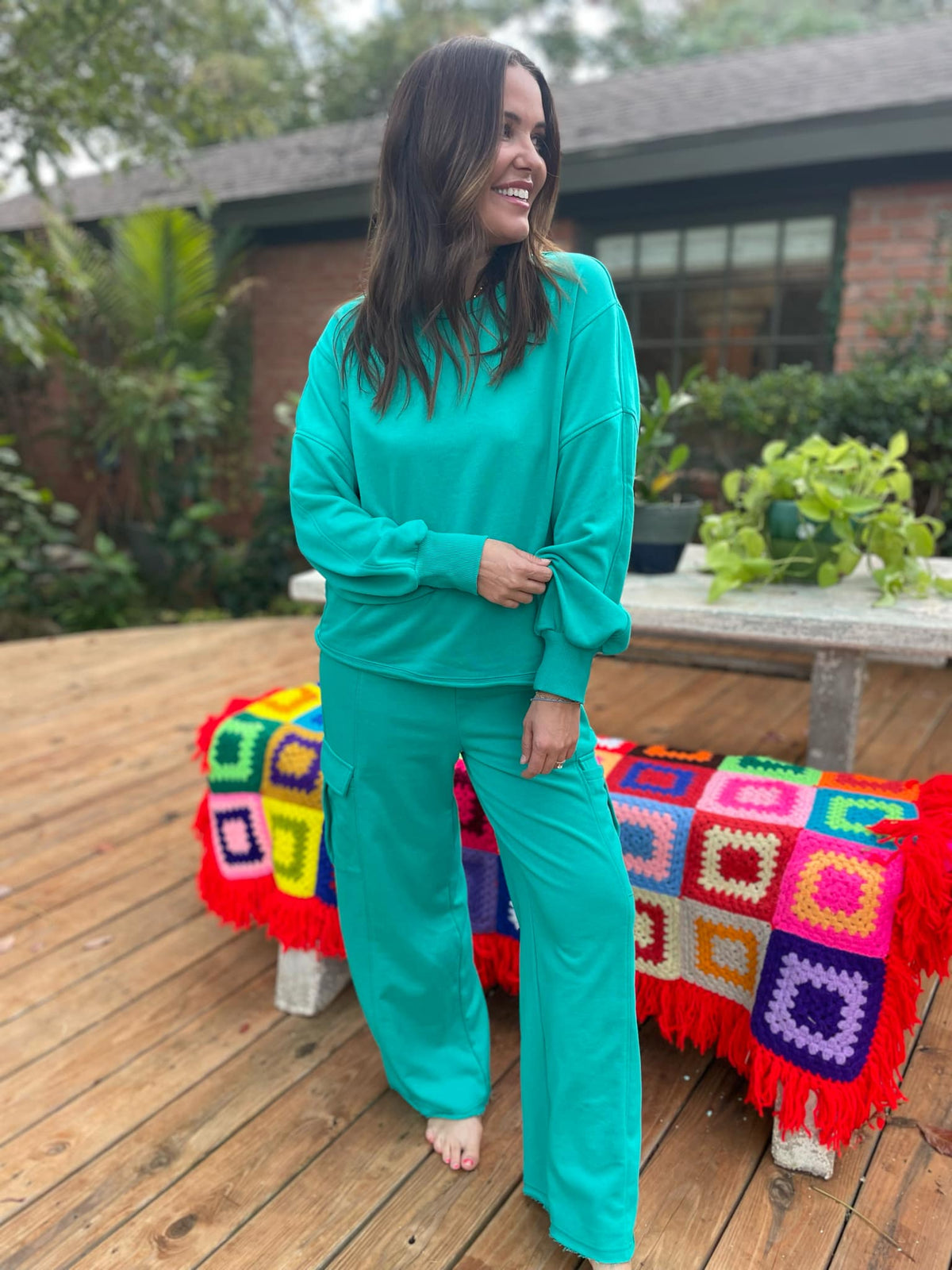 Beautiful Day Mineral Wash Pullover and Cargo Pants Set in Two Colors-Womens-Stay Foxy Boutique, Florissant, Missouri