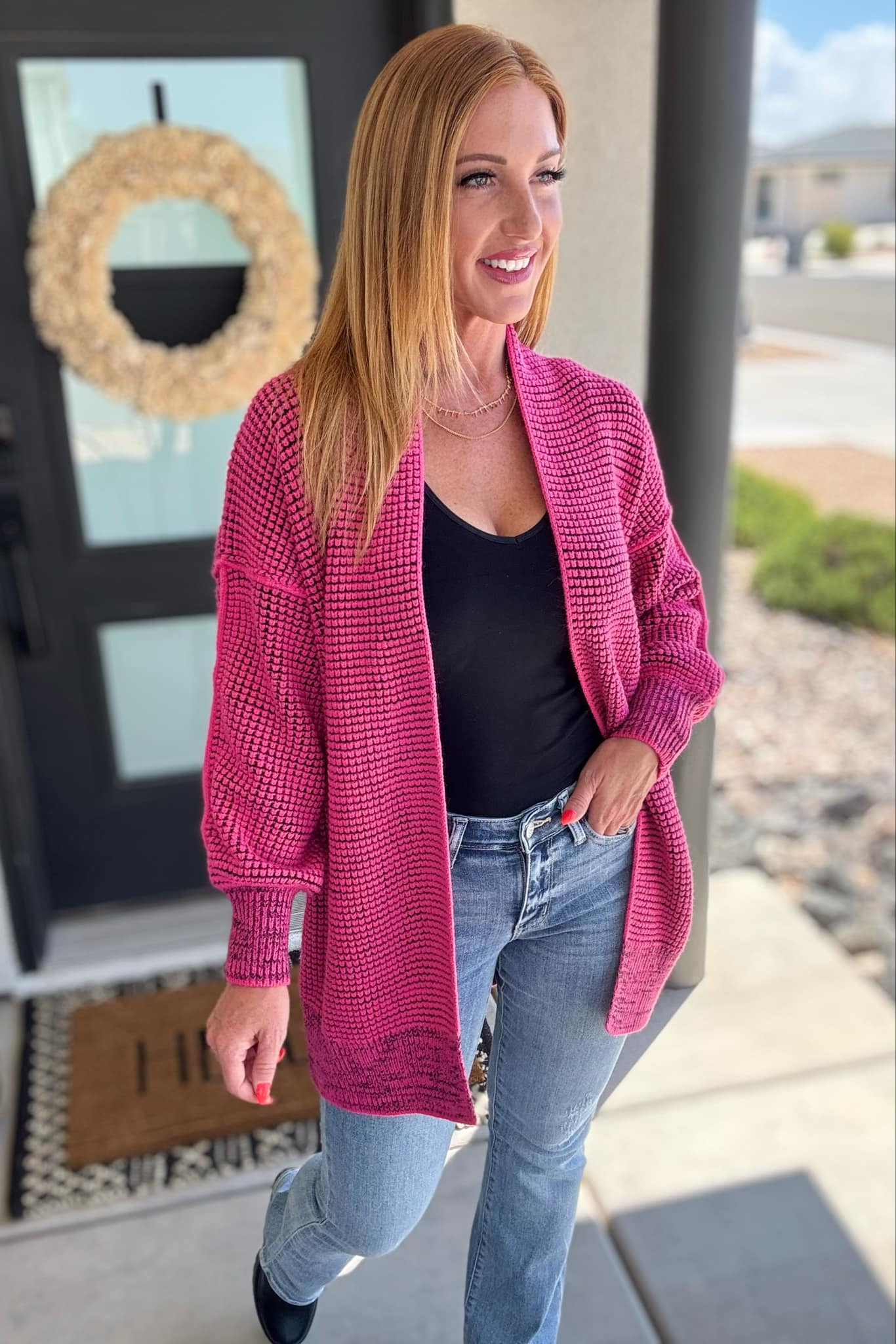 PREORDER: Contrast Trim Knit Cardigan in Four Colors-Womens-Stay Foxy Boutique, Florissant, Missouri