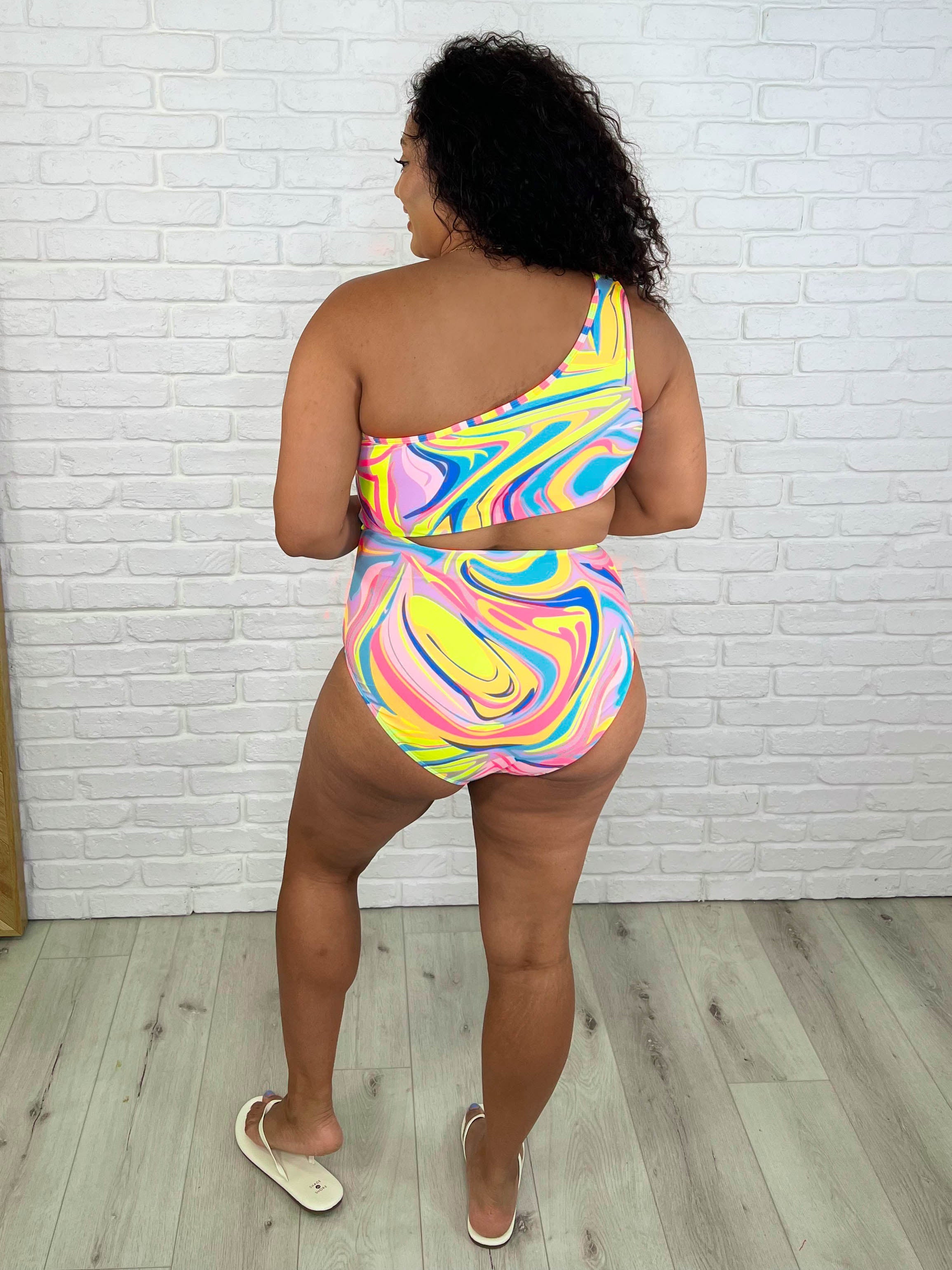 Corfu Marble Cutout Swimsuit-Womens-Stay Foxy Boutique, Florissant, Missouri