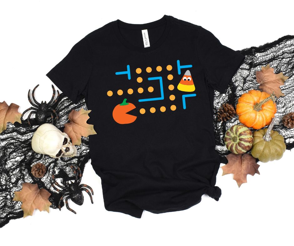 Candy Corn Muncher Graphic Tee in Adult Sizing-Womens-Stay Foxy Boutique, Florissant, Missouri