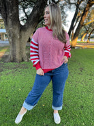 Aspen Striped Sleeve Sweater in Four Colors-Womens-Stay Foxy Boutique, Florissant, Missouri
