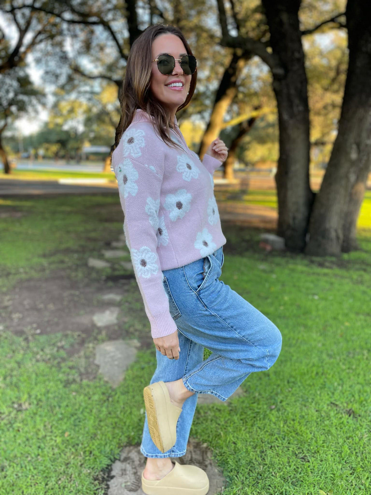 Flower Powered Half Zip Sweater in Four Colors-Womens-Stay Foxy Boutique, Florissant, Missouri