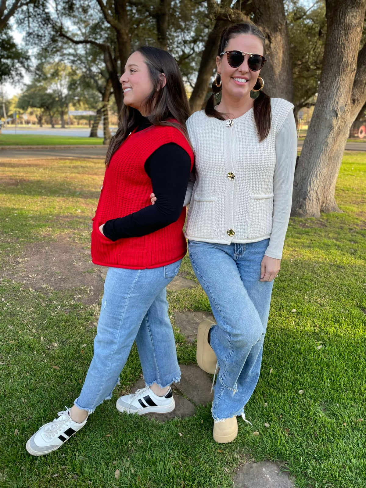 Meet In The Middle Sweater Vest in Two Colors-Womens-Stay Foxy Boutique, Florissant, Missouri