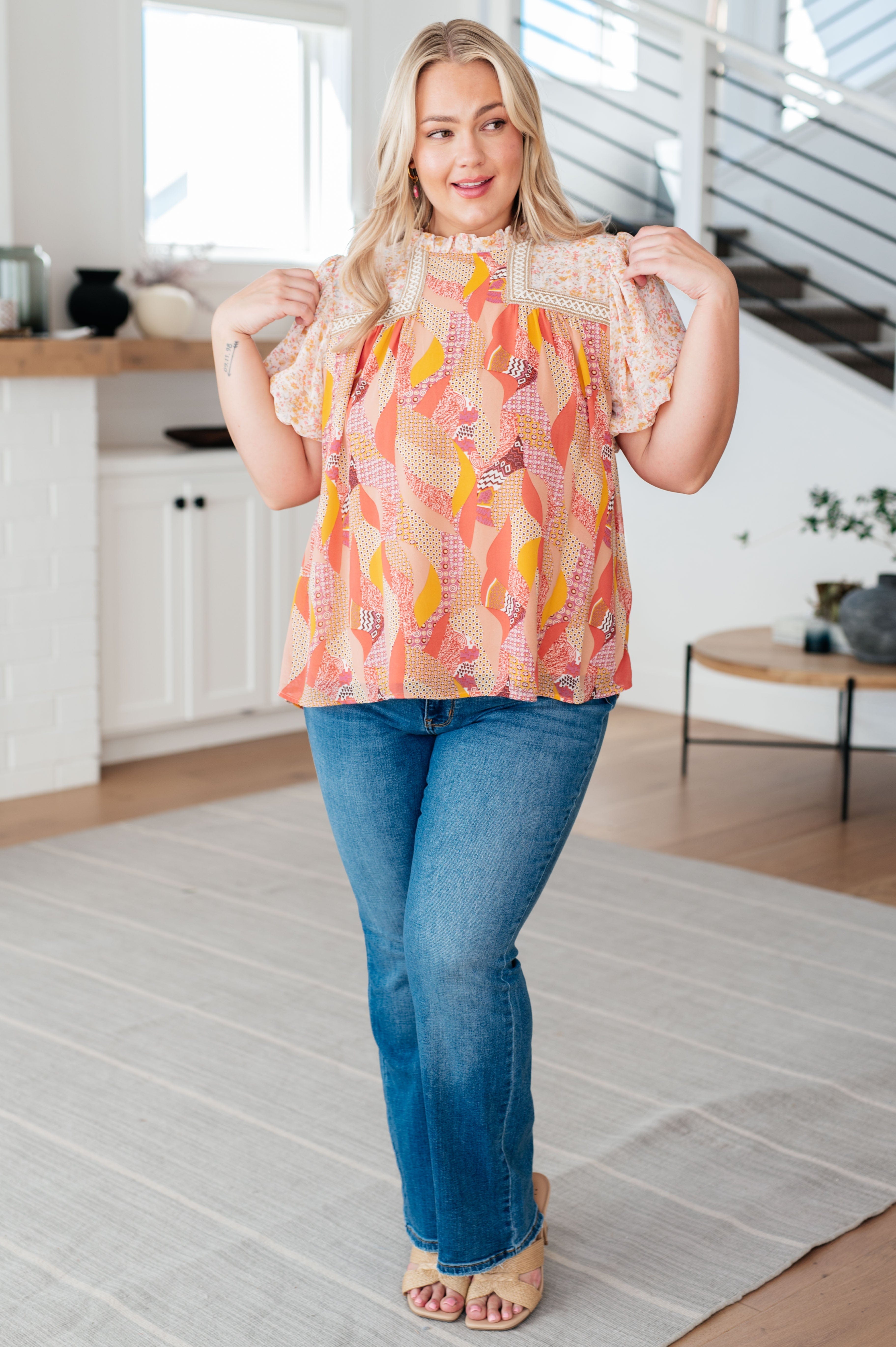 Day Dreamer Mixed Floral Top in Mauve-Tops-Stay Foxy Boutique, Florissant, Missouri