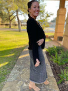 PREORDER: Worth The Risk Black Denim Skirt-Womens-Stay Foxy Boutique, Florissant, Missouri