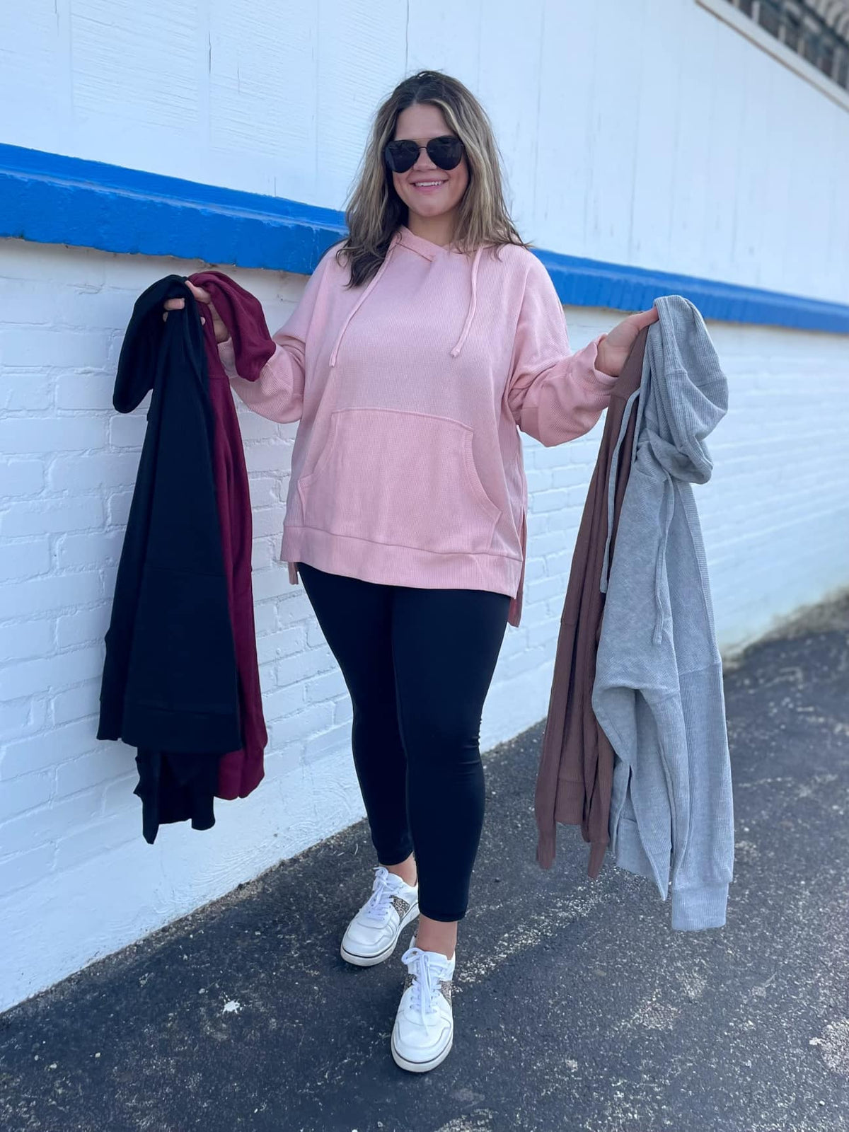 Best Selling Touch Of Fall Thermal Hoodie in Five Colors-Womens-Stay Foxy Boutique, Florissant, Missouri