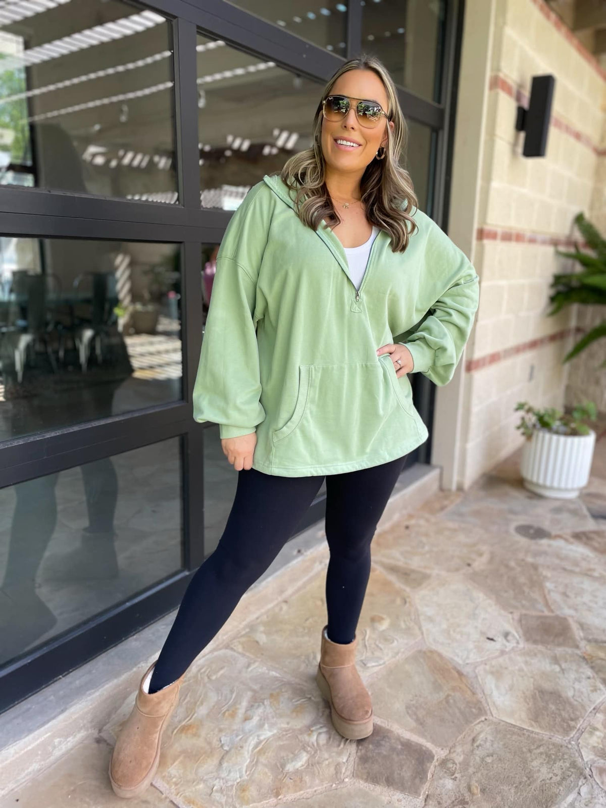 Hendrick Half Zip Hoodie in Nine Colors-Womens-Stay Foxy Boutique, Florissant, Missouri