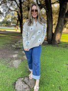Flower Powered Half Zip Sweater in Four Colors-Womens-Stay Foxy Boutique, Florissant, Missouri