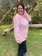 PREORDER: Just Too Good Rainbow Striped Sweater in Two Colors-Womens-Stay Foxy Boutique, Florissant, Missouri