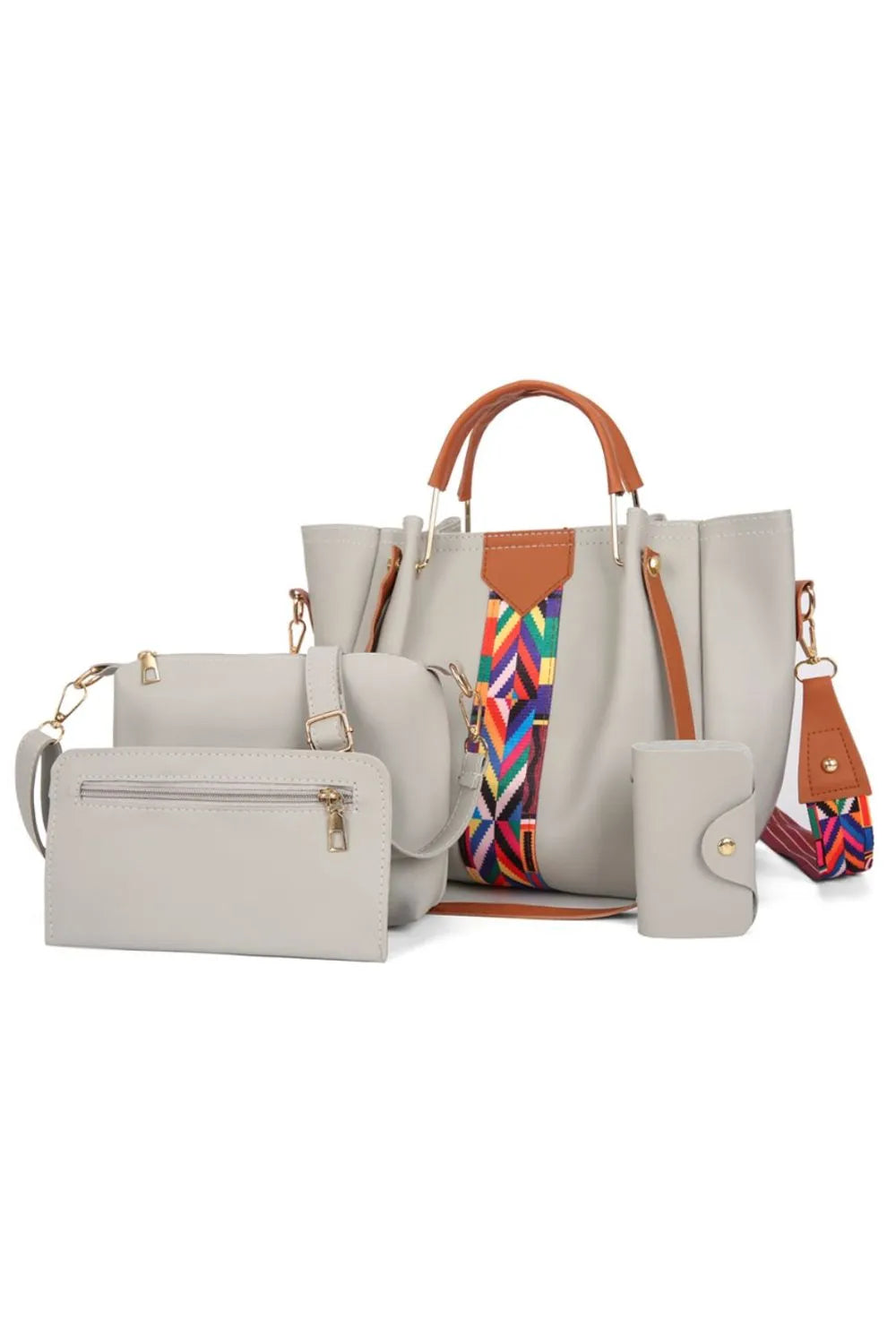 4-Piece Geometric Strap Bag Set-Stay Foxy Boutique, Florissant, Missouri