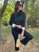 Cuddle: Up Fleece Lined Flares in Black-Womens-Stay Foxy Boutique, Florissant, Missouri