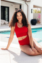 Tonga Scalloped Swim Top-Swimwear-Stay Foxy Boutique, Florissant, Missouri
