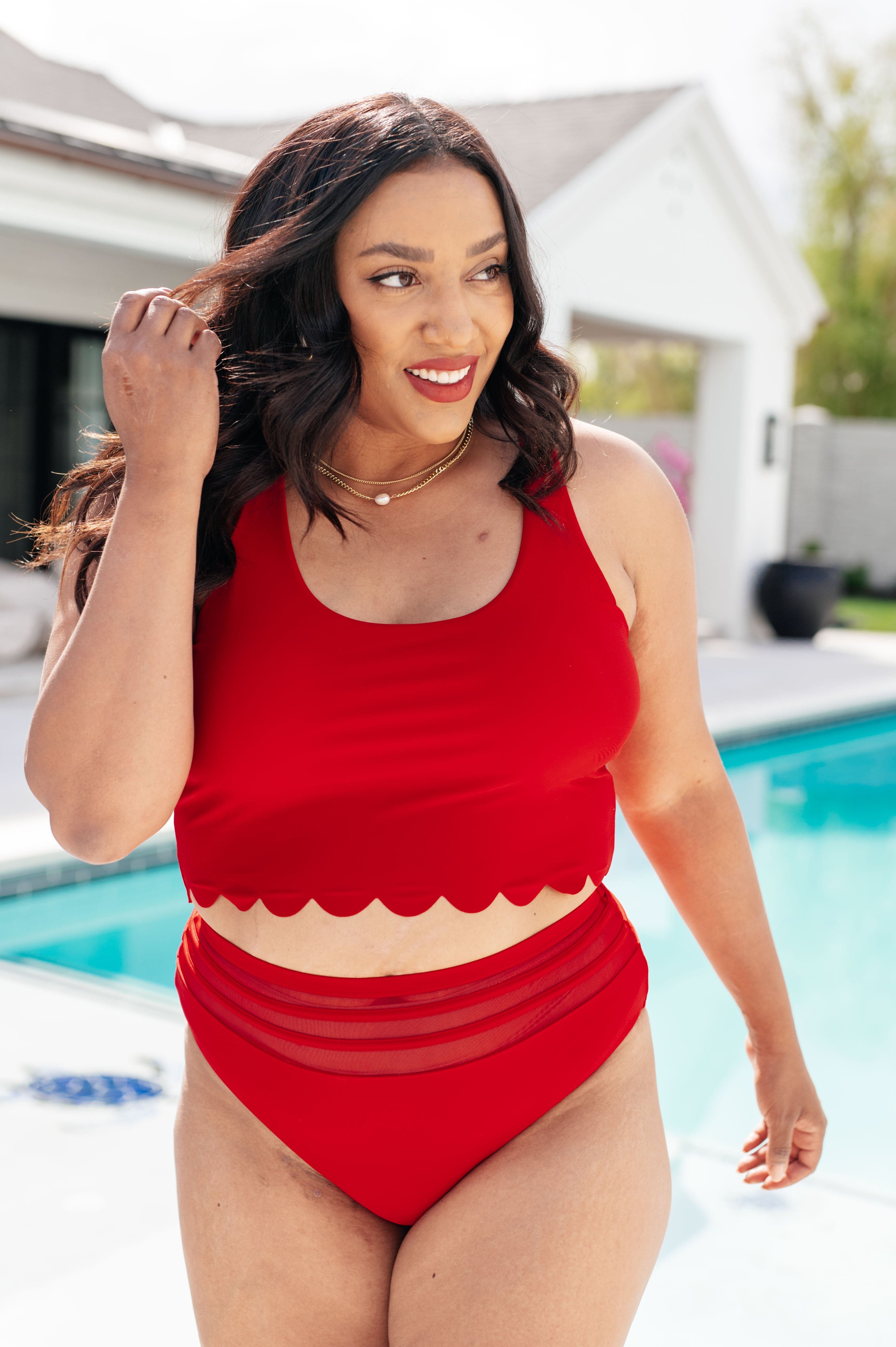 Tonga Scalloped Swim Top-Swimwear-Stay Foxy Boutique, Florissant, Missouri