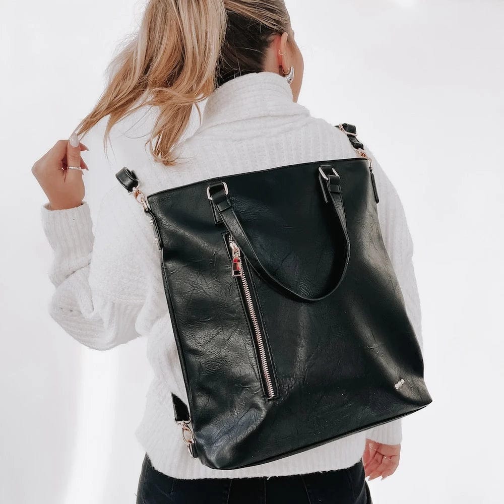 PREORDER: Upper East Side Vegan Leather Backpack & Crossbody Tote Bag in Three Colors-Womens-Stay Foxy Boutique, Florissant, Missouri