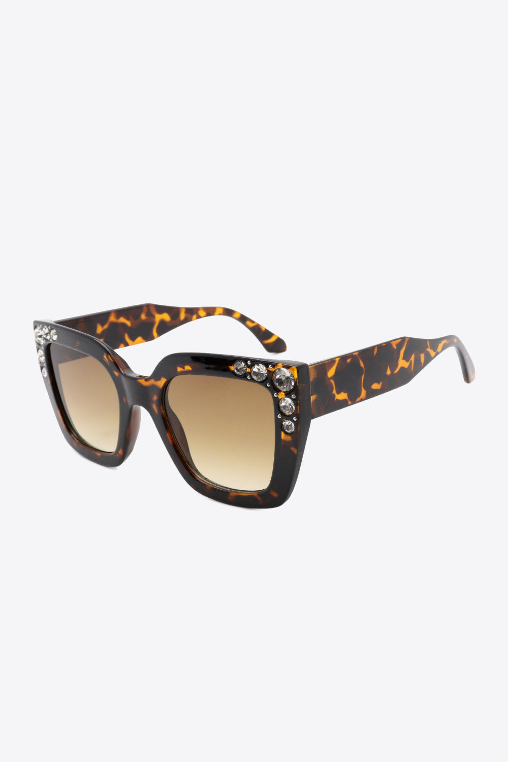 Inlaid Rhinestone Polycarbonate Sunglasses-Stay Foxy Boutique, Florissant, Missouri