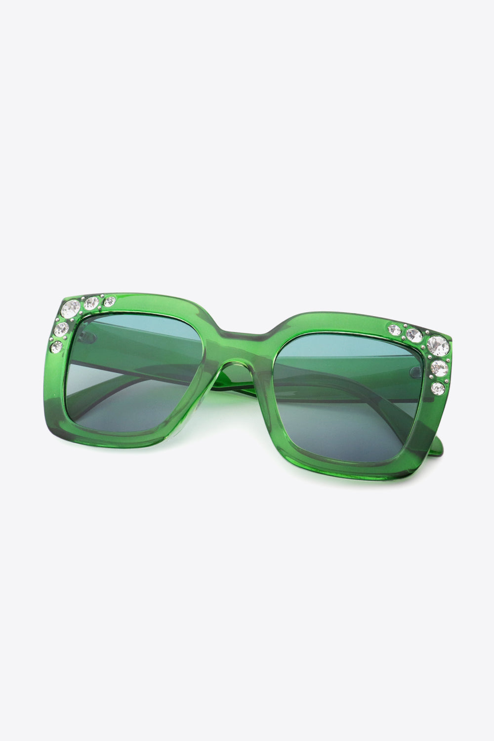 Inlaid Rhinestone Polycarbonate Sunglasses-Stay Foxy Boutique, Florissant, Missouri
