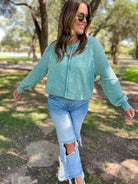 PREORDER: Best Selling Elliott Exposed Seam Sweatshirt in Five Colors-Womens-Stay Foxy Boutique, Florissant, Missouri