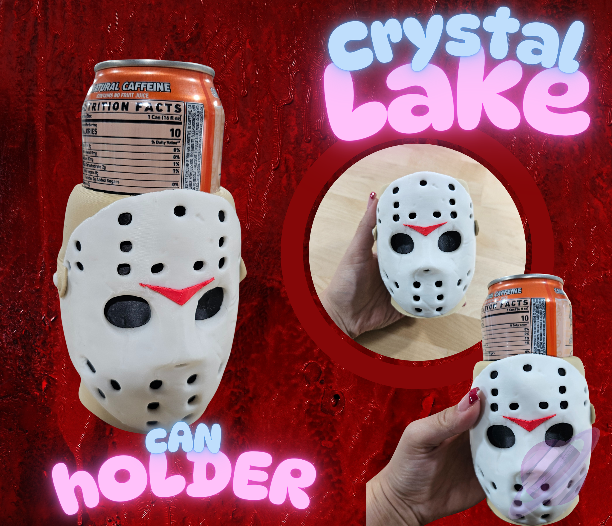 CRYSTAL LAKE- COLORED-3D PRINTED CAN HOLDER-Stay Foxy Boutique, Florissant, Missouri