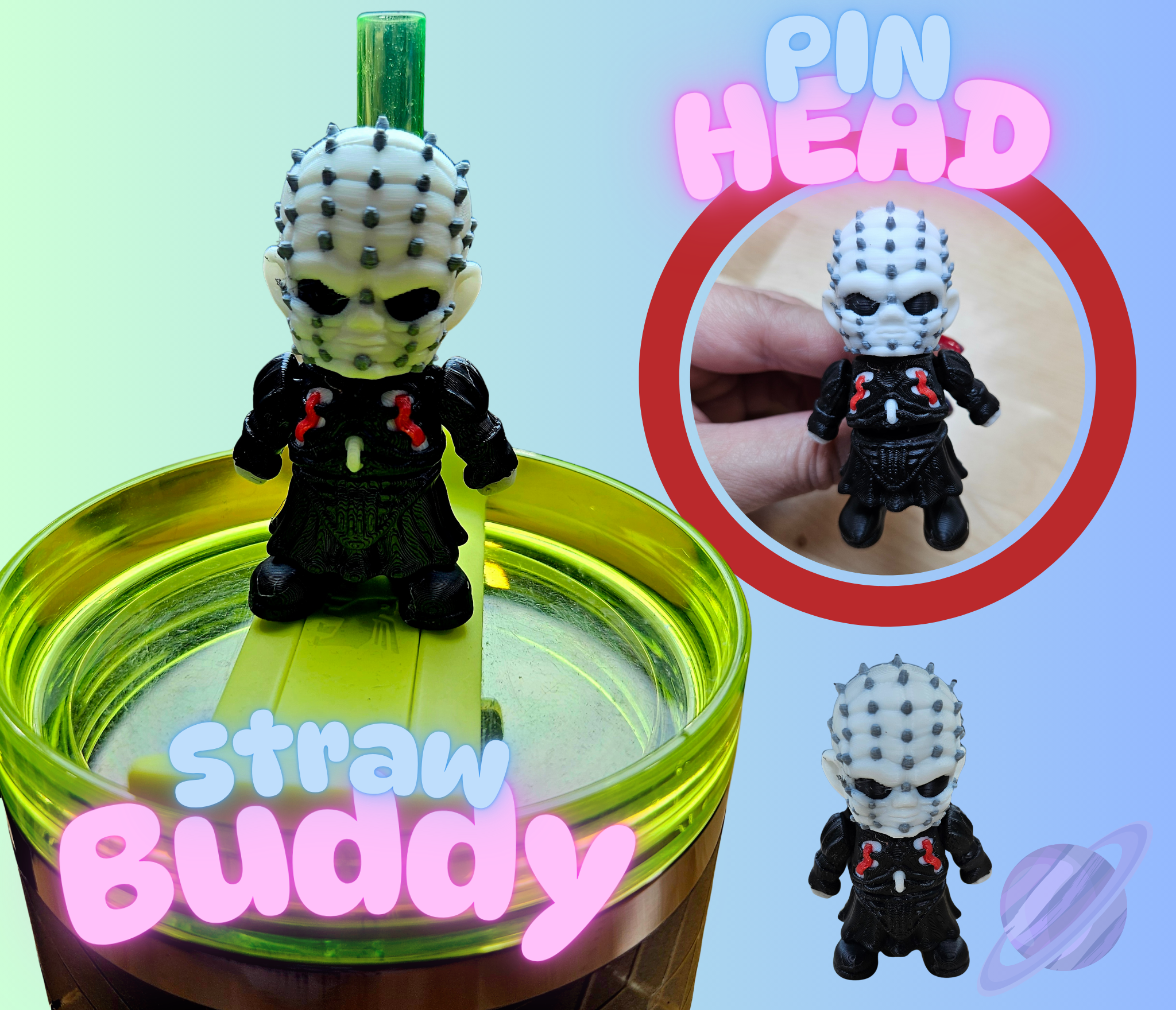 PINHEAD-3D PRINTED STRAW BUDDY-Stay Foxy Boutique, Florissant, Missouri