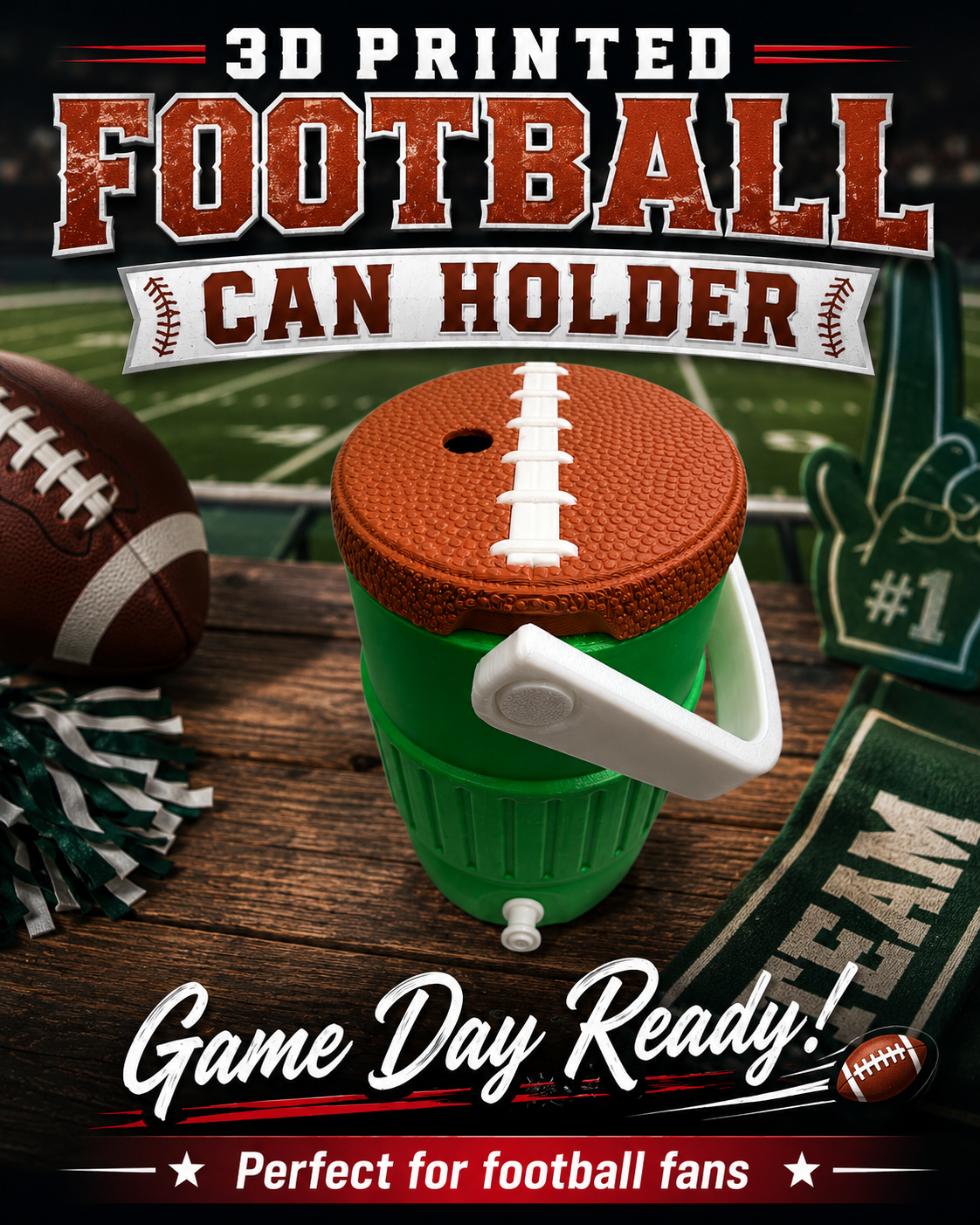 SPORTS THEMED-3D PRINTED CUSTOM 12 OUNCE CAN HOLDERS-Stay Foxy Boutique, Florissant, Missouri
