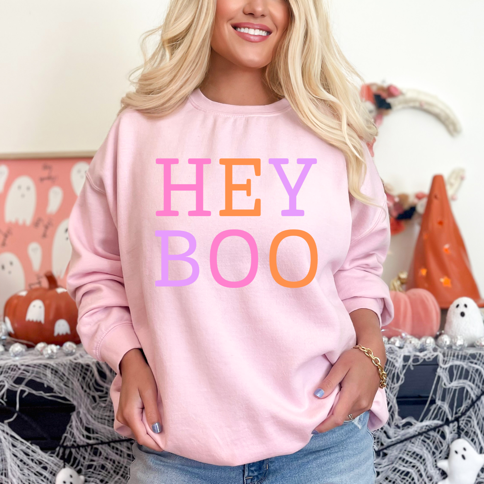 Hey Boo Sweatshirt in Two Colors-Womens-Stay Foxy Boutique, Florissant, Missouri