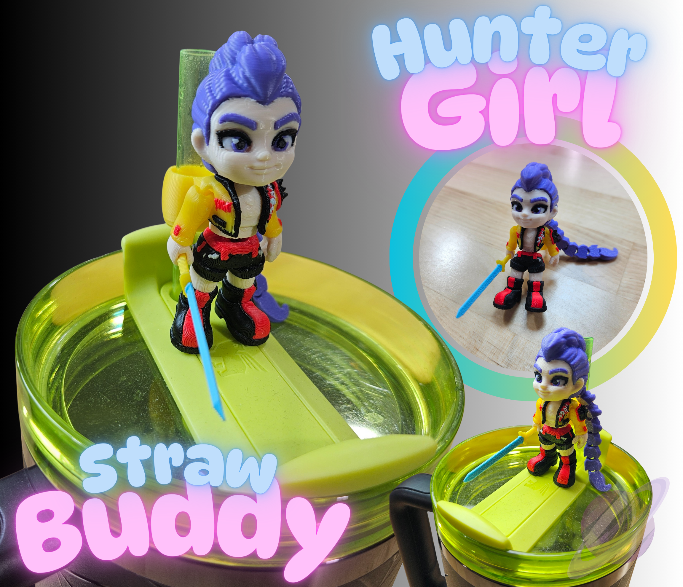HUNTER GIRL-3D PRINTED STRAW BUDDY-Stay Foxy Boutique, Florissant, Missouri