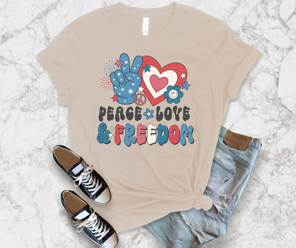Peace Love Graphic T-Graphic T-Stay Foxy Boutique, Florissant, Missouri