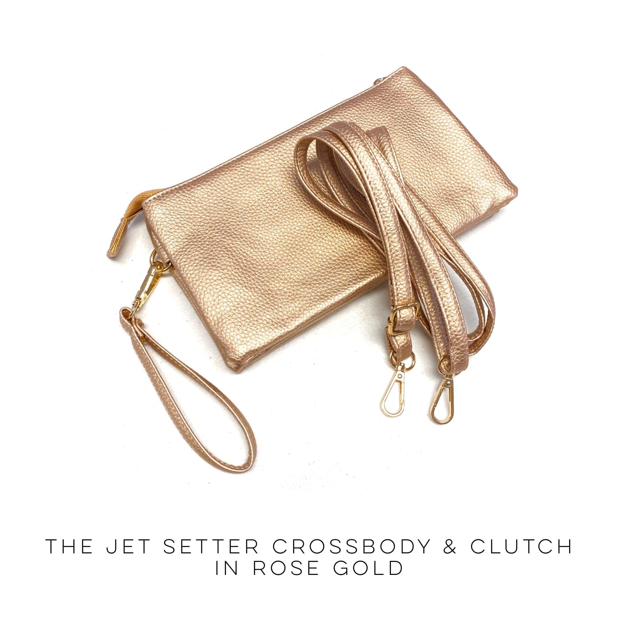 The Jet Setter Crossbody & Clutch in Rose Gold-Julia Rose-Stay Foxy Boutique, Florissant, Missouri