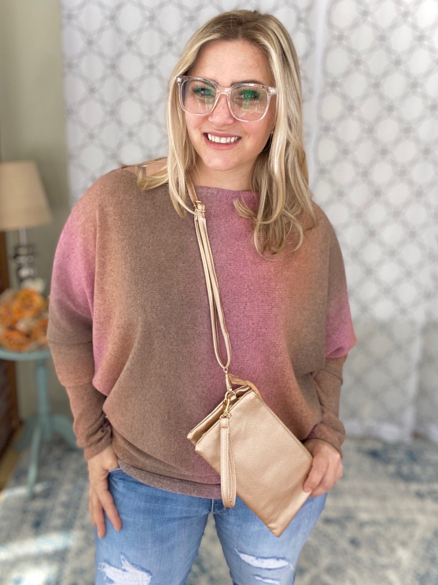 The Jet Setter Crossbody & Clutch in Rose Gold-Julia Rose-Stay Foxy Boutique, Florissant, Missouri