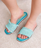 Juana Woven Sandals in Aqua Blue-130 Sandals-Stay Foxy Boutique, Florissant, Missouri