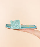 Juana Woven Sandals in Aqua Blue-130 Sandals-Stay Foxy Boutique, Florissant, Missouri