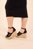 Juti Wedges in Black-140 Wedges-Stay Foxy Boutique, Florissant, Missouri