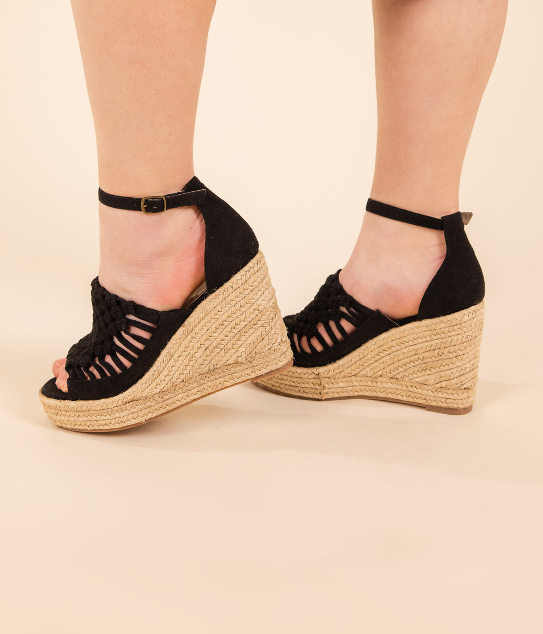 Juti Wedges in Black-140 Wedges-Stay Foxy Boutique, Florissant, Missouri